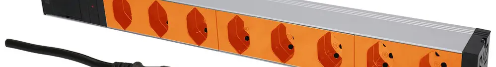 Presa multipla PDU 19" MH maxCONNECT 8×T13 1UA Td 3×1.5mm² 3m alu/arancione 