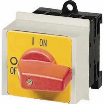 Interruttore rotativo INS ACC-CHIUS ETN, P1 32A 3P 1ch 1R arresto emerg.tasto ro 