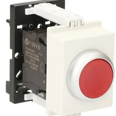 Pulsante luminoso AMD K&N, 24VAC/DC, 1Ch/1R 6A, 2UM, calotta rosso 