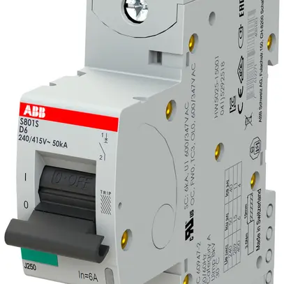 Disjoncteur ABB S801S-D6 1P 230V D-6A 50kA 1.5UM 