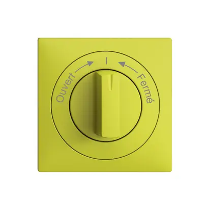 Kit frontale EDIZIOdue Ouvert->I<-Fermé lemon 60×60mm per pulsante girevole 