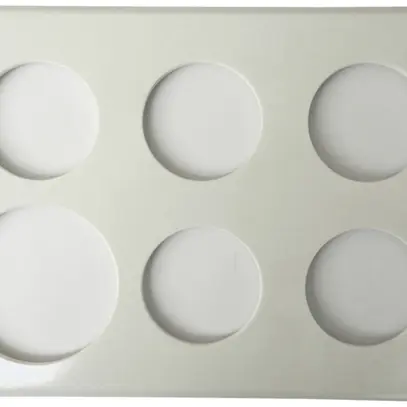 Placca di copertura 2×3 146×206mm bianco fori: 43-43-43-43-43-58 