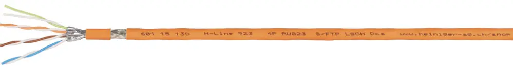 Cavo informatico H-LINE 923 S/FTP 4×2×0.56 FRNC/LSZH 1000MHz cat.7 arancia Dca 