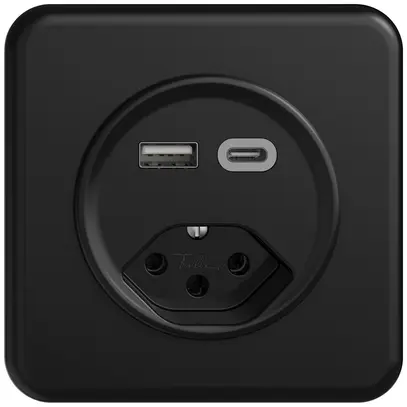 UP-USB-Ladesteckdose STANDARDdue SNAPFIX® USB A+C/T13 3A 230V AC sz 