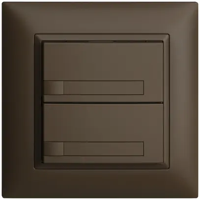 Poussoir ENC KNX 2× EDIZIOdue coffee RGB sans LED avec insert papier 