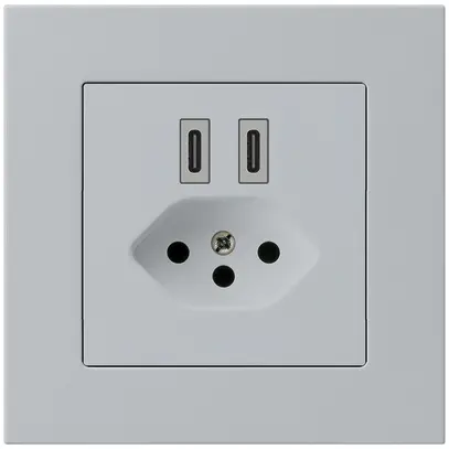 Prise de charge USB ENC Hager kallysto.pro C-C 20W+T13 5V 94×94mm gris 