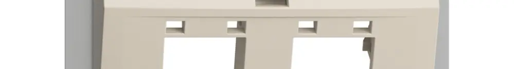 Kit montaggio INC EDIZIOdue, con cappa di uscita obliqua, per 2×RJ45, crema 