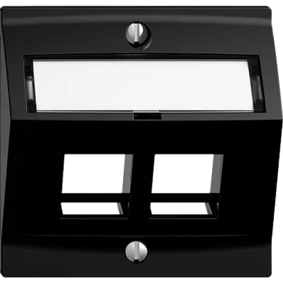 Kit de montage EDIZIOdue F, avec capot de sortie oblique, pour 2×Keystone, noir 
