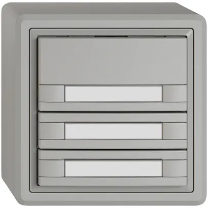 Poussoir KNX RGB AP EDIZIO.liv SNAPFIX® capteur temp.s.LED étiqu.6× comm.1T grc 