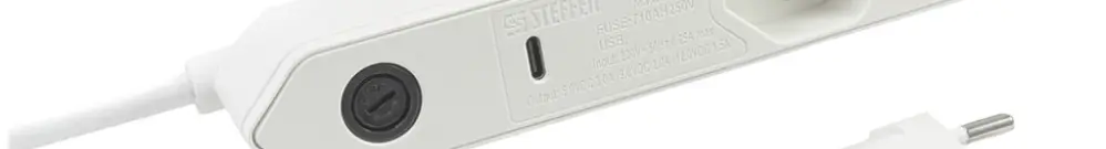 Steckdosenleiste Steffen STEBA IQ 2×T13 1×USB-C 1.5m weiss 