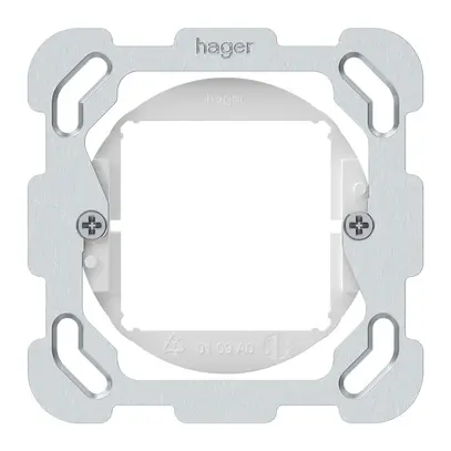 Staffa di fissaggio Hager con placca di fissaggio bianco 