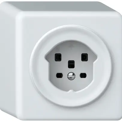 Presa AP origin 1×tipo 25 16A 230V 88×88×54mm bianco 
