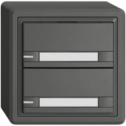 Poussoir KNX RGB AP EDIZIO.liv SNAPFIX® capteur temp.RGB-LED étiqu.2×com.2T grf 