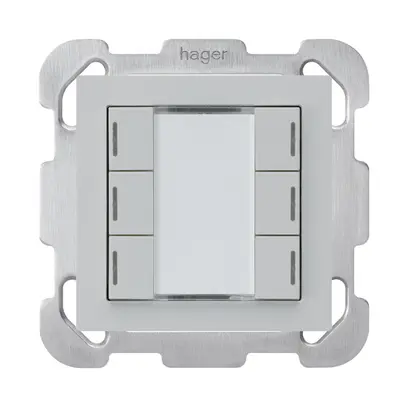 UP-Taster kallysto B KNX 6× RGB LED s/e-link hellgrau 