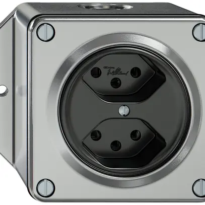 Presa AP ELEMENT 2×tipo 13 10A 250V IP20 alluminio 