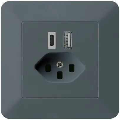 Prise de charge USB ENC kallysto.trend 18W PD 1×type A 1×type C T23 anthracite 