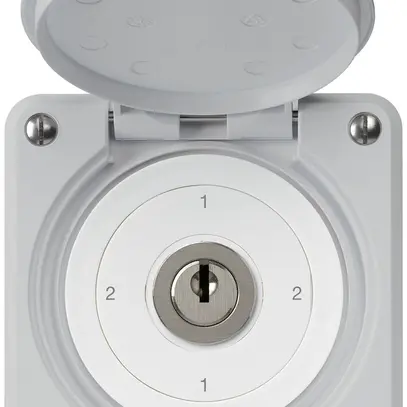 Interrupteur à clé ENC robusto IP55 avec clapet S3/1P gris 