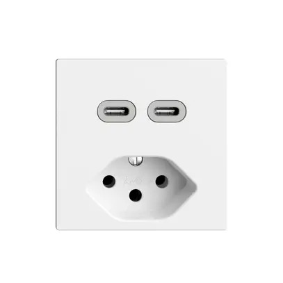 Presa USB 2×tipo C + tipo 13 Feller EDIZIOdue F 230V 3000mA bianco 