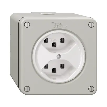 NAPU-Steckdose NEVO, 2×T23, lichtgrau 