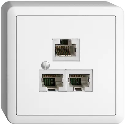 Scatola AP 3×RJ45/s 4P sep. EDIZIOdue R&M swissline bianco 