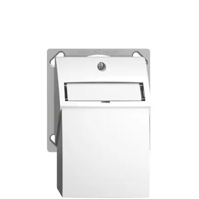 Kit de montage INC EDIZIOdue, avec capot de sortie droite, pour 2×RJ45, blanc 