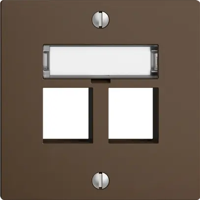 Kit montaggio EDIZIOdue F, uscita dritta, per 2×Keystone, coffee 