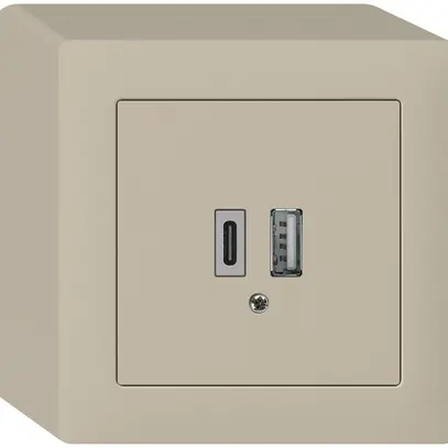 Prise de charge USB AP kallysto 18W PD 1×type A 1×type C beige 