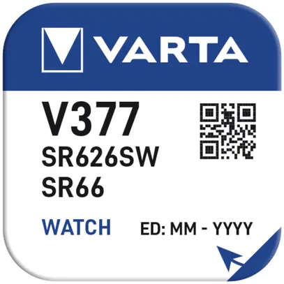 Pila bottone ossido argento VARTA V377, 1.55V, 1 pezzo 