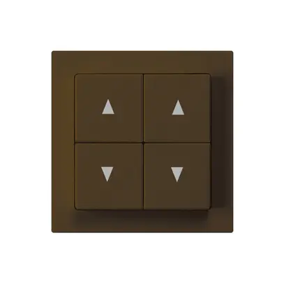 Kit frontal kallysto 60×60 mm brun pour interrupteur/contact p.stores quadruple 