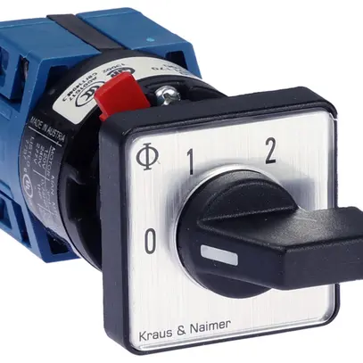 Interruttore a graduazione INS K&N CG4.A240.FS2, 10A/400V 1L 30×30mm "0-1-2" 