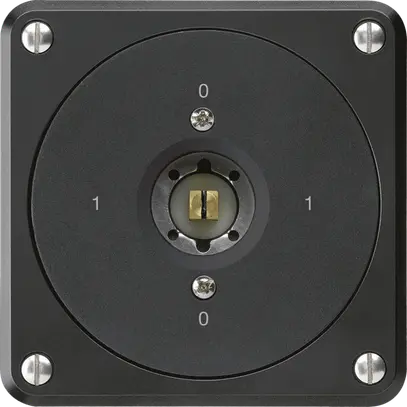 Interruttore a chiave quadrata INC robusto senza coperchio 0/1P nero combi 