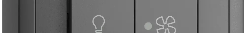 Interruttore AP per luce e ventilaz. EDIZIOdue grigio scuro, LED giallo 
