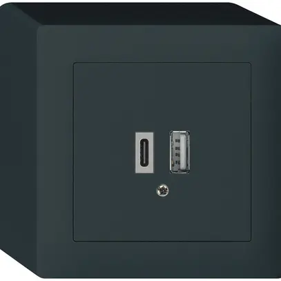 Prise de charge USB AP kallysto 18W PD 1×type A 1×type C noir 