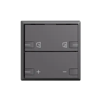 Plaque frontale EDIZIOdue zepAIR variateur S1/S2 avec LED gris foncé 