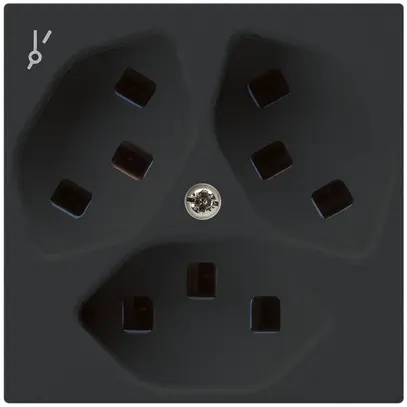 Prise Hager kallysto 3×T23 1×S A noir 