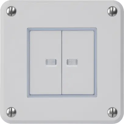 UP-Druckschalter robusto IP55 Schema 3/Drucktaster 2×beleuchtet grau für Kombi 