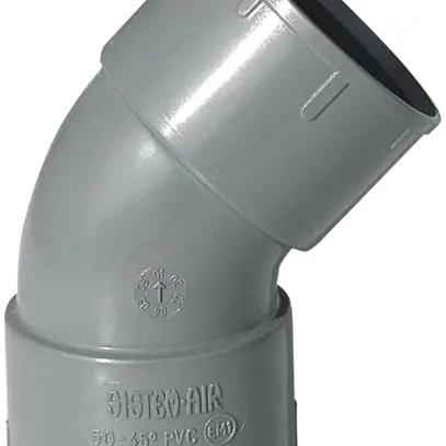 Coude PVC Ø50mm 45° mâle/mâle 