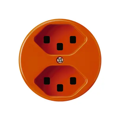 Inserto per presa basico 2×tipo 23 arancione con morsetti innesto 