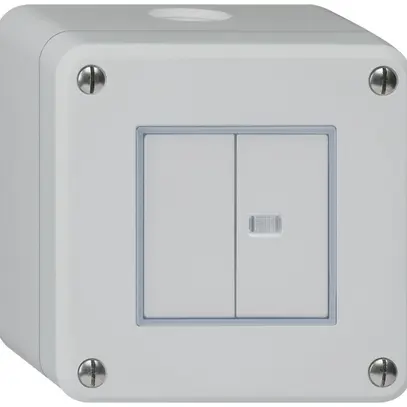 AP-Druckschalter robusto IP55 Schema 3+3 1×beleuchtet grau 