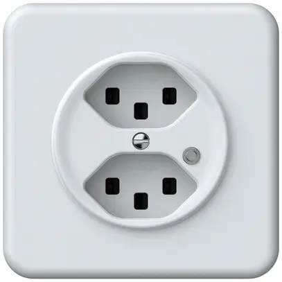 Presa INC origin 2×tipo 23 lum.verde 16A 230V 92×92mm bianco 