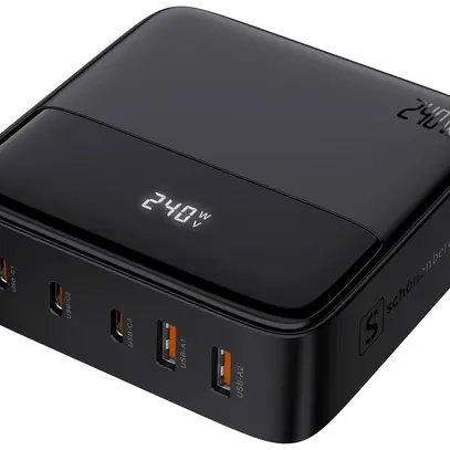 USB-Ladesteckdose Tischgerät 2×USB-A 3×USB-C 79×31×79mm 
