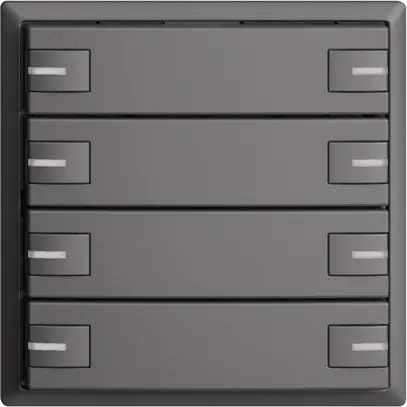 Poussoir ENC KNX 8× EDIZIOdue gris foncé RGB avec LED 