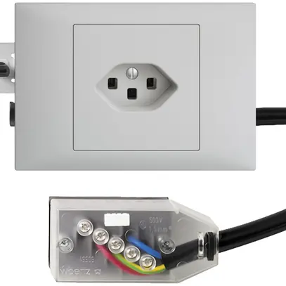 Presa INS EDIZIOdue T23 L2 grigio chiaro 45…69mm per cavo Technofil 