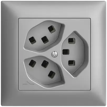 Presa INC 3×T23 Feller EDIZIOdue FMI, 1×separato, morsetti a innesto, silver 