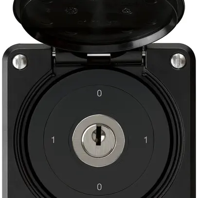 Interruttore a chiave INC robusto IP55 con copertura S0/2P nero 