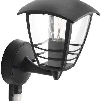 Applique a braccio Creek alto PIR 60W E27 IP44 nero 