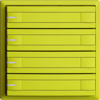 Poussoir ENC KNX 4× EDIZIOdue lemon RGB avec LED avec insert papier 