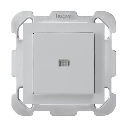 Interruttore pulsante luminoso INC kallysto 6/1P grigio chiaro piastra fissaggio 