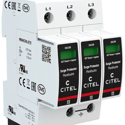 Parasurtension  Citel DAC50S-30-275, type 2, 3 pôles 