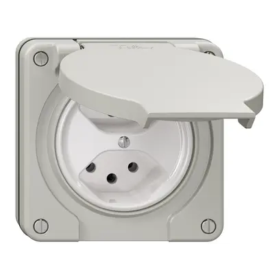 Presa NUP NEVO, 2×T13, IP21, grigio chiaro 